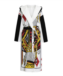 King Of Diamonds Playing Card Print Hooded Bathrobe