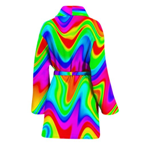 Psychedelic Rainbow Trippy Print Women's Bathrobe