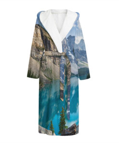 Rocky Mountain Print Hooded Bathrobe