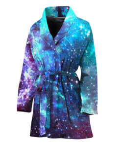 Starfield Nebula Galaxy Space Print Women's Bathrobe