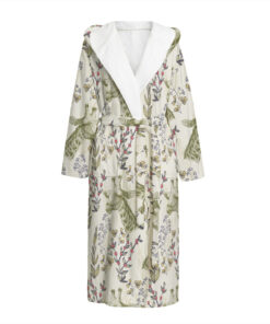 Vintage Giraffe Print Hooded Bathrobe